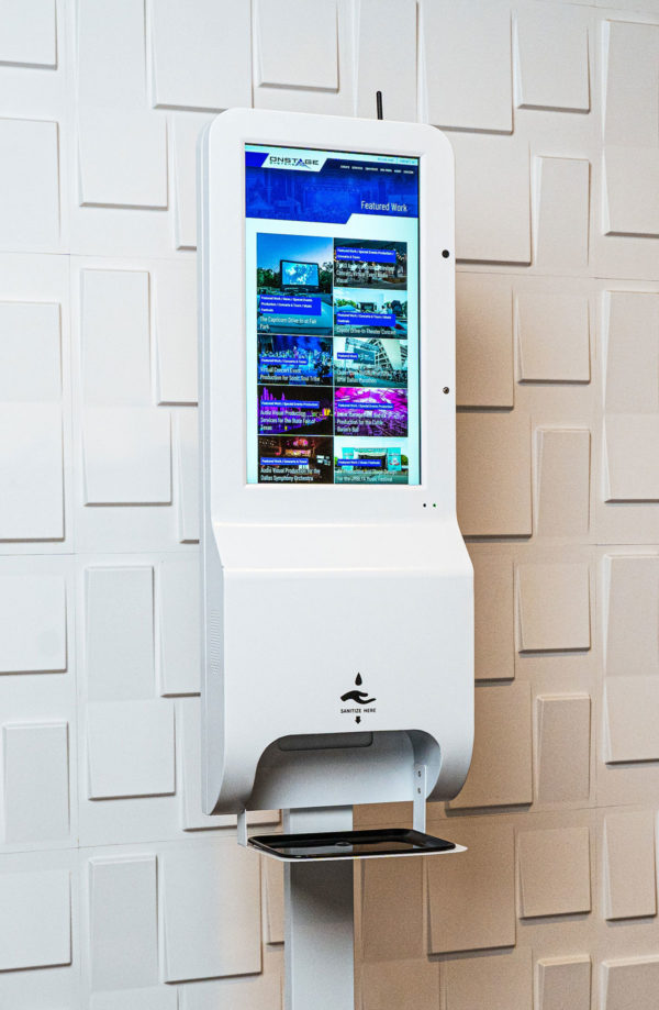 anitized hand sanitizer station wall mounted
